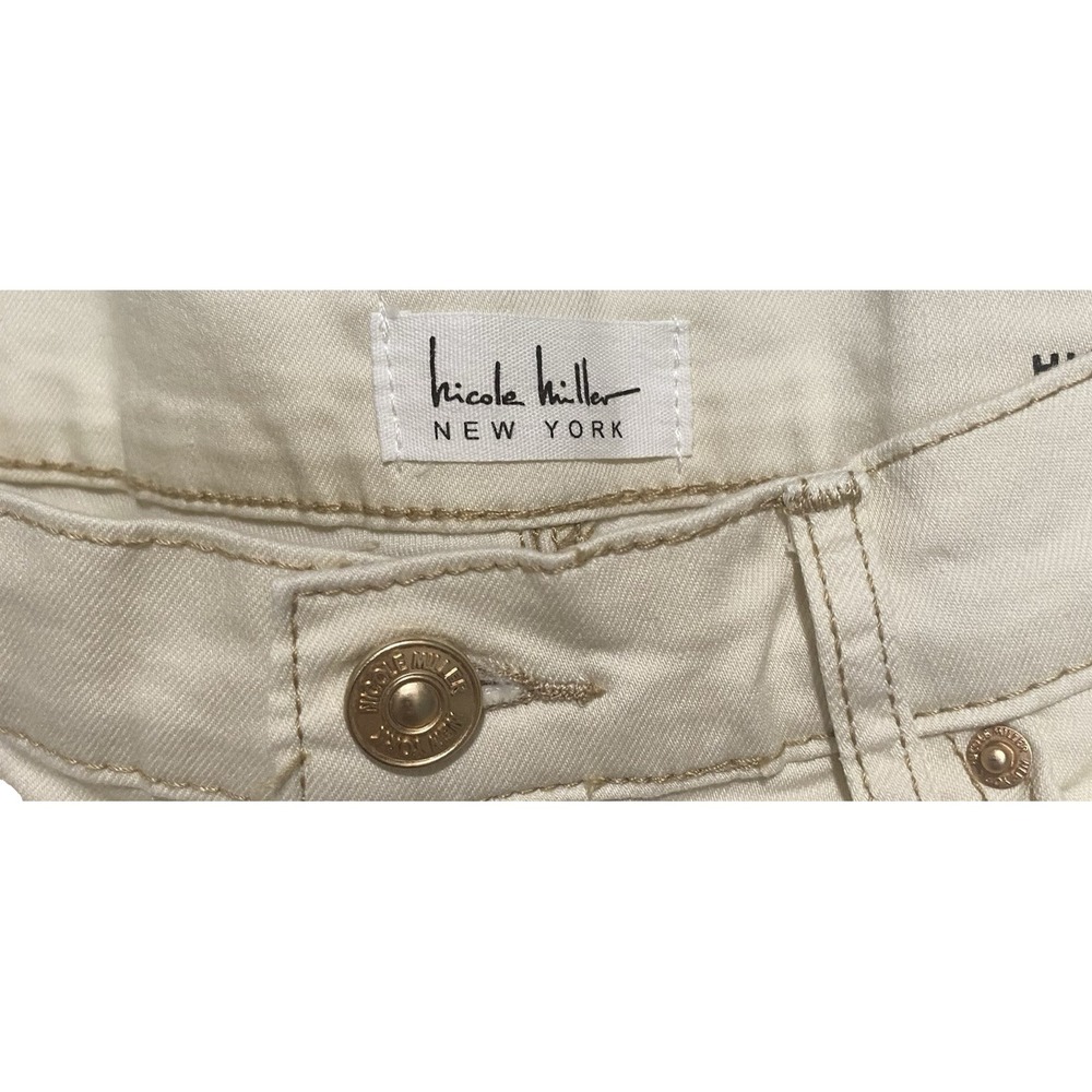 Nicole‎ Miller Women's Soho High Rise Bootcut Pants Cream Size 12 Preowned - Picture 8 of 11